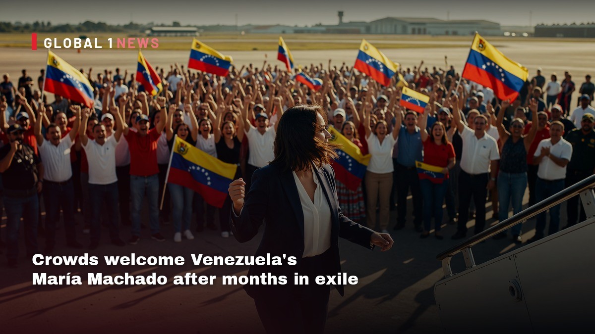 Crowds welcome Venezuela's María Machado after months in exile